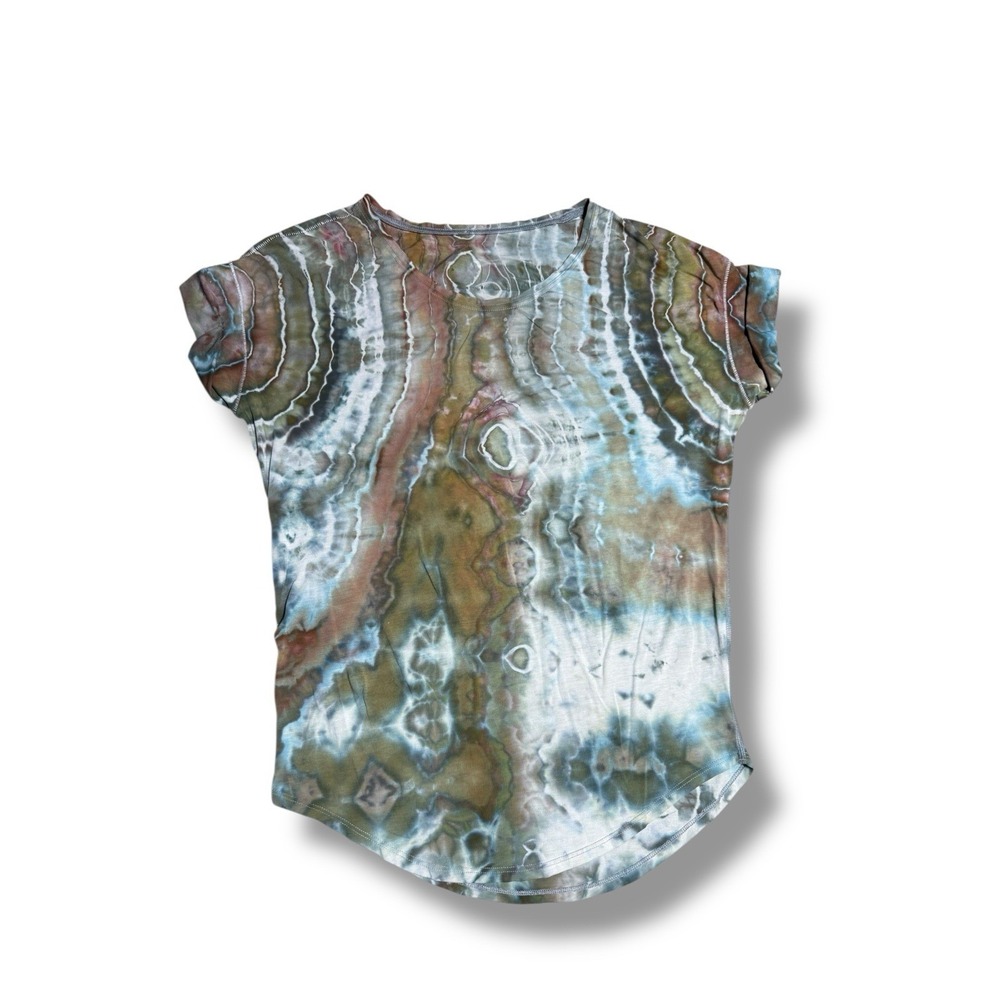 Lululemon Love Tee Shirt Womens 8/10 Green Tie Dye Short Sleeve Custom